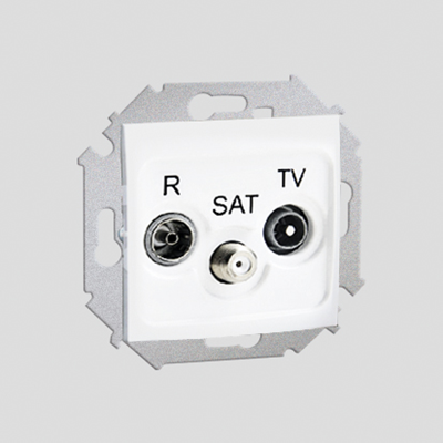 Gniazdo antenowe R-TV-SAT końcowe (moduł) białe