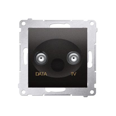 Gniazdo TV-DATA dwa porty wyjściowe typu "F" (moduł) antracyt metalik