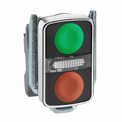 Harmony XB4 Główka przycisku podwójnego płaskiego zielona/czerwona metalowa