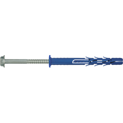 Kołek ramowy poliamidowy z ocynkowanym wkrętem FF1 10x100 mm z kołnierzem z łbem heksagonalnym, 25szt.
