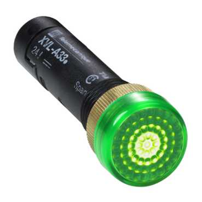 Lampka sygnalizacyjna Ø12 zielona LED z pokrywą 24V