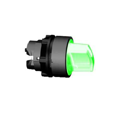 Przełącznik 2 pozycyjny zielony do środka LED plastikowy typowa