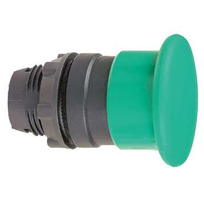 Przycisk grzybkowy Ø40 zielony samopowrotny bez podświetlenia plastikowy zwykły