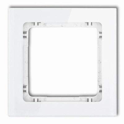 Ramka uniwersalna 1-krotna - efekt szkła (ramka: biała; spód: biały) IP 20