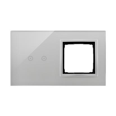 SIMON 54 TOUCH Panel dotykowy 2 moduły 2 pola dotykowe poziome + 1 otwór na osprzęt srebrna mgła