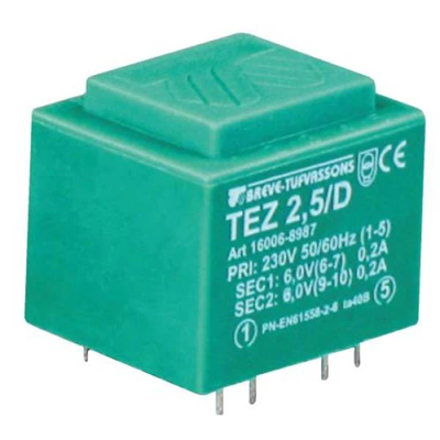 Transformator jednofazowy TEZ 2,5/D 230/15-15V