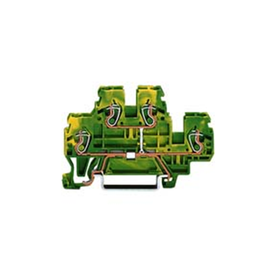 Złączka dwupiętrowa PE 4-przewodowa 2, 5mm² żółto-zielona