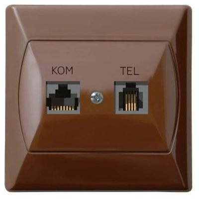 AKCENT Gniazdo komputerowo-telefoniczne RJ 45, brązowy