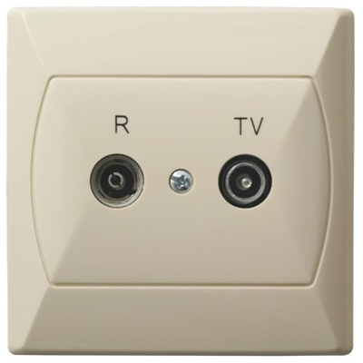 AKCENT Gniazdo RTV końcowe GAR, 2,5-3 dB beżowy