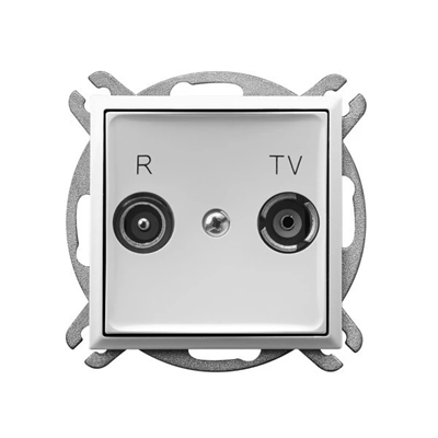 ARIA Gniazdo RTV przelotowe 10-dB białe