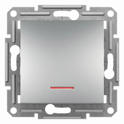 ASFORA Przycisk bez ramki z podświetleniem aluminium