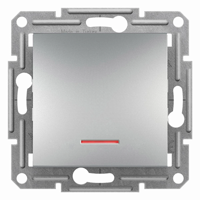ASFORA Przycisk bez ramki z podświetleniem zaciski śrubowe aluminium