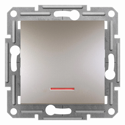 ASFORA Przycisk bez ramki z podświetleniem zaciski śrubowe brąz metaliczny