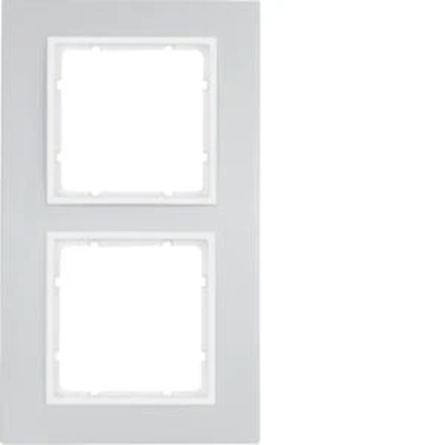 B.7 Ramka 2-krotna aluminium/biały mat