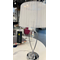 BELLO Lampa stołowa E27 IP20 chromowa z białym abażurem