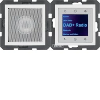 BERKER B.KWADRAT/B.3/B.7 Radio Touch DAB+ z Bluetooth z głośnikiem biały połysk