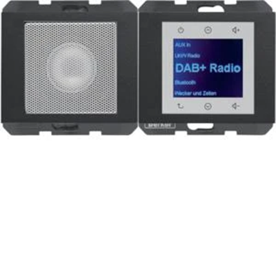 BERKER K.1 Radio Touch DAB+ z Bluetooth z głośnikiem antracyt mat lakierowany