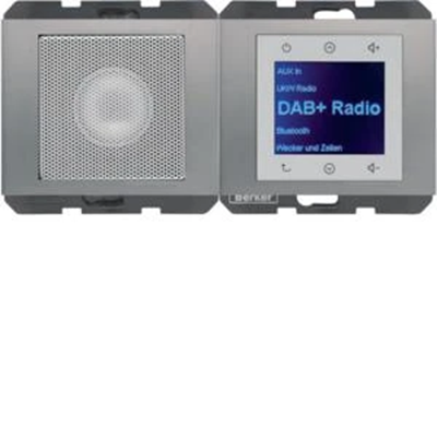 BERKER K.5 Radio Touch DAB+ z Bluetooth z głośnikiem stal szlachetna mat lakierowany