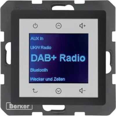 BERKER Q.1/Q.3/Q.7 Radio Touch DAB+ z Bluetooth antracyt aksamit lakierowany