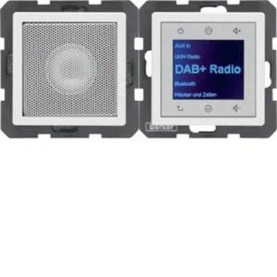 BERKER Q.1/Q.3/Q.7 Radio Touch DAB+ z Bluetooth z głośnikiem biały aksamit