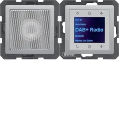 BERKER Q.1/Q.3/Q.7 Radio Touch DAB+ z głośnikiem aluminium aksamit lakierowane