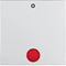 B.KWADRAT/B.3/B.7 Klawisz z czerwoną soczewką z nadrukiem "0" biały