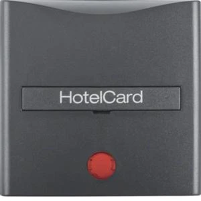 B.KWADRAT/B.3/B.7 Nasadka z nadrukiem i czerwoną soczewką do łącznika na kartę hotelową antracytowa