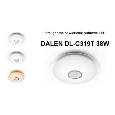 DL-C319T lampa sufitowa LED biała + pilot