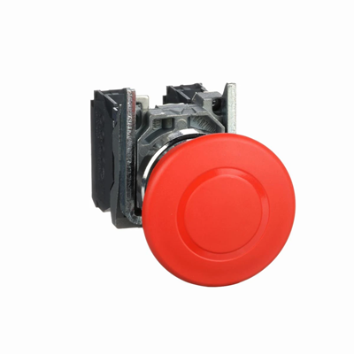 Dłoniowy przycisk bezpieczeństwa, czerwony grzybek 22mm, 1NO+1NZ