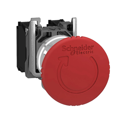 Dłoniowy przycisk bezpieczeństwa, czerwony grzybek- śr. 40mm, 2NZ