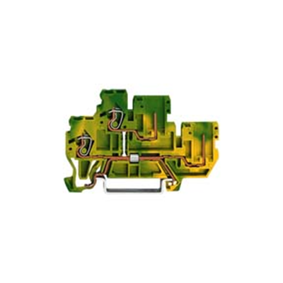 Dwupiętrowa Złączka bazowa 2-przewodowa/2-pinowa żółto-zielona X-COM
