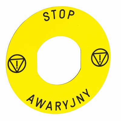 Etykieta STOP Ø60, zółta