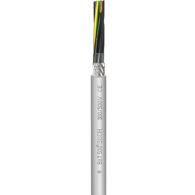 Giętki podwójnie ekranowany bezhalogenowy kabel sterowniczy z numerowanymi żyłami 12G0,5mm² 300/500V szary