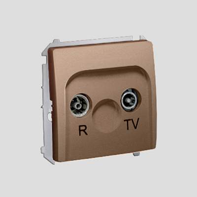 Gniazdo antenowe R-TV końcowe separowane (moduł) satyna (metalik)
