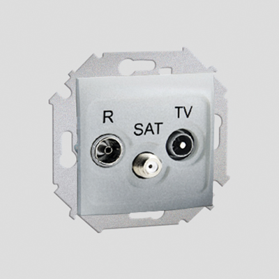 Gniazdo antenowe R-TV-SAT końcowe (moduł) aluminium (metalik)