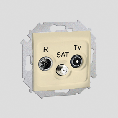 Gniazdo antenowe R-TV-SAT końcowe (moduł) beż