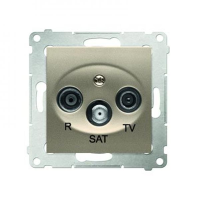 Gniazdo antenowe R-TV-SAT końcowe/zakończeniowe (moduł) złoty (metalik)