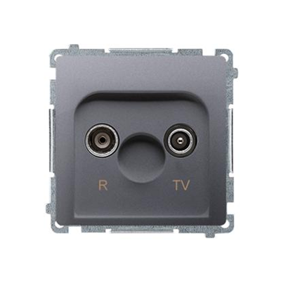 Gniazdo antenowe R-TV zakończeniowe do gniazd przelotowych (moduł) inox (metalik)