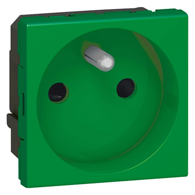 Gniazdo elektryczne pojedyncze kolor zielony