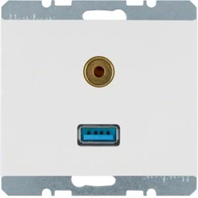 Gniazdo USB / 3,5 mm Audio, biały połysk