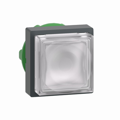 Harmony XB5 Napęd przycisku wystający kwadratowy biały samopowrotny LED plastikowy