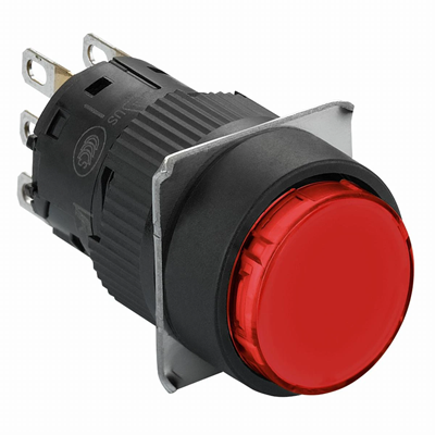 Harmony XB6 Kompletny przycisk Czerwony Płaski 1 CO Złącze Faston 16mm Plastikowy