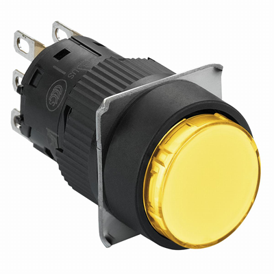 Harmony XB6 Przycisk Podświetlany Żółty Płaski 1 CO 24VDC 16mm Plastikowy 16mm