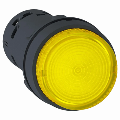 Harmony XB7 Monolityczny przycisk płaski żółty bez oznaczenia LED 24VAC/DC