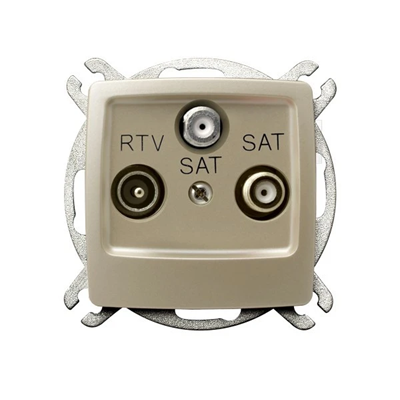 KARO Gniazdo RTV-SAT z dwoma wyjściami SAT ecru perłowy