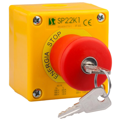 Kaseta sterownicza K1 z przyciskiem bezpieczeństwa z kluczykiem