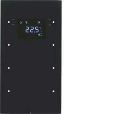 KNX SYSTEM R.3 Sensor dotykowy 3-krotny z regulatorem temperatury szkło czarny