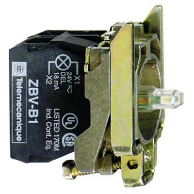 Korpus przycisku z elementem świetlnym zielony LED 230-240V 1NO metalowy