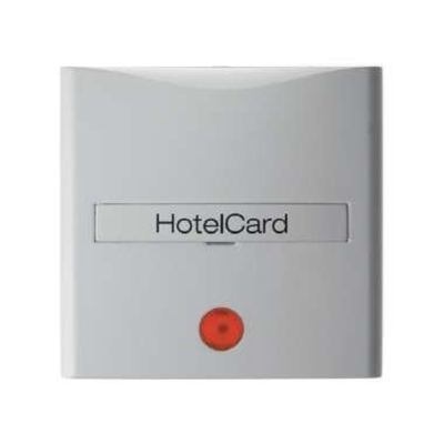Łącznik na kartę hotelową-nasadka z nadrukiem i czerwoną soczewką biały połysk