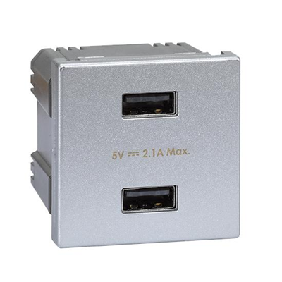Ładowarka USB K45 2x USB 2.0 - A 5V DC 2,1A aluminium